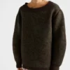 Wide-Neck Shetland Wool Sweater