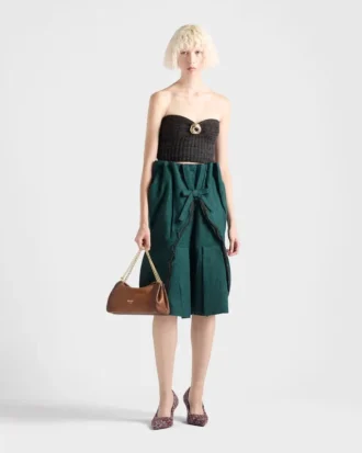 Wool and Cashmere Bandeau Top with Brooch