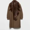 Wool Coat with Shearling Collar