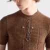Wool Crew-Neck Sweater with Studs