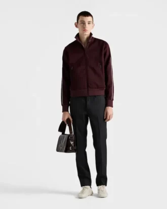 Zippered Technical Fabric Track Jacket